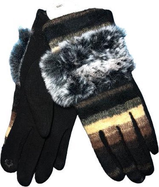 Winter dames handschoenen SO FOXY van BellaBelga - bruin-zwart
