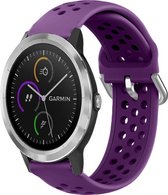 Siliconen Smartwatch bandje - Geschikt voor  Garmin Vivoactive 3 siliconen bandje met gaatjes - paars - Horlogeband / Polsband / Armband