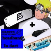Naruto Headband + Dart Set - Leaf Village Hoofdband -  Konoha Darts - Anime - Carnaval - Kakashi - Merchandise