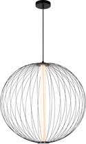 Lucide CARBONY Hanglamp - Ø 60 cm - LED Dimb. - 1x10W 2700K - Zwart