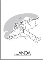 Luanda Angola Plattegrond poster A4 poster (21x29,7cm) - DesignClaud