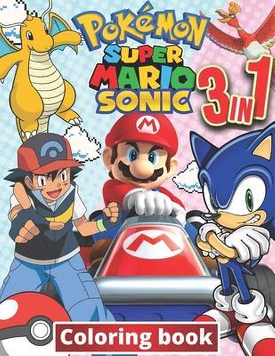 3 Em 1 Livro de Colorir: Sonic, Super Mario, Pokemon Angola