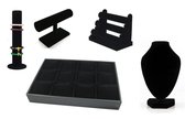 Fliex - sieradenhouder - armbanden standaard - zwart - 2 stuks