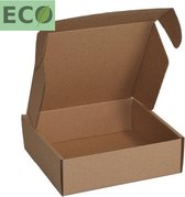 50 ecologische Bruine Postdozen/ Verzenddozen 20x12x4,5cm / Doosjes karton / Geschenk verpakking /