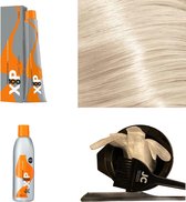 XP100 haarverf pakket kleur 11.0  Super lichtblond (1x 100ML) met 12% waterstof ( 1x 250ML) incl verfbakje, kwast, maatbeker, puntkam en handschoenen