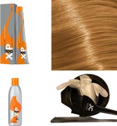 XP100 haarverf pakket kleur 10.0  Extra lichtblond (1x 100ML) met 9% waterstof ( 1x 250ML) incl verfbakje, kwast, maatbeker, puntkam en handschoenen