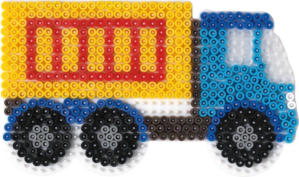 Hama midi VRACHTWAGEN / AUTO / TRUCK / VRACHTAUTO strijkkralen vormpje / figuur / grondplaat voor normale strijkparels (strijkkralenbordje / legbordje voertuig), schoencadeau Sint / Kerstmis — cadeau in Spellen & Speelgoed - foto 3