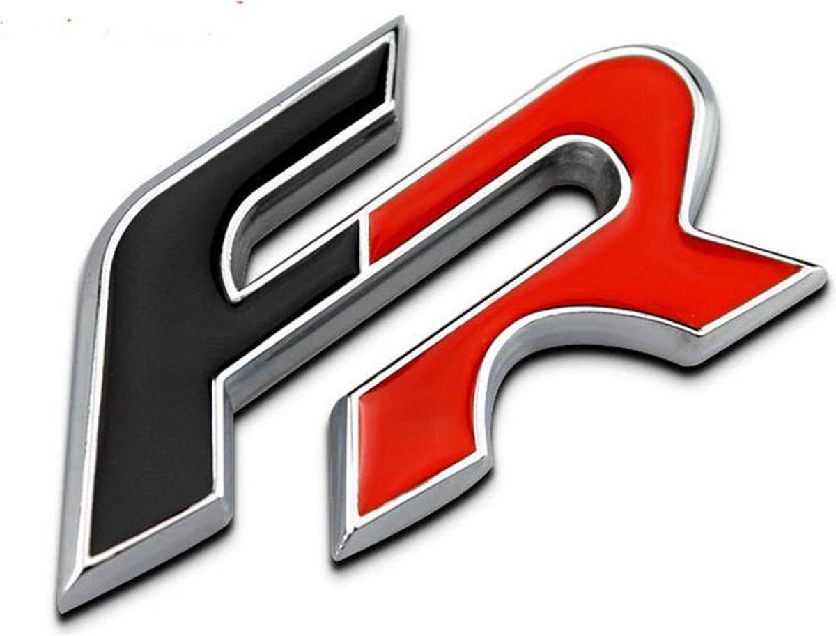 Seat FR | sticker embleem logo | metaal zwart rood | achterkant achterzijde  | auto... | bol