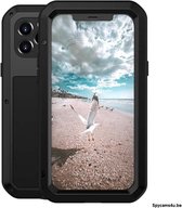 LOVE MEI Metal ultra-dun Waterdicht Stofdicht Shockproof beschermings hoesje voor iPhone 12 Pro (zwart)