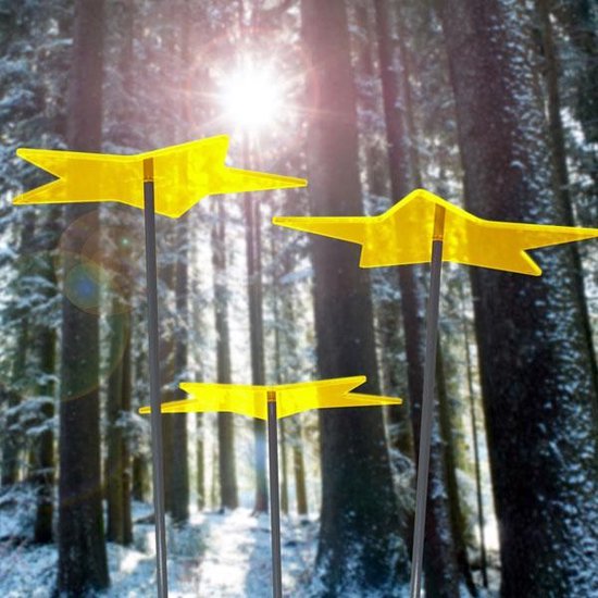 2 Attrape-Soleil Cazador-del-Sol - Disques Jaunes 15cm - Tige 1.20m - Déco Jardin Originale - Made In Germany