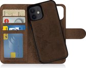 MP Case uitneembare 2in1 BookCase iPhone 12 Mini Hoesje - Bruin