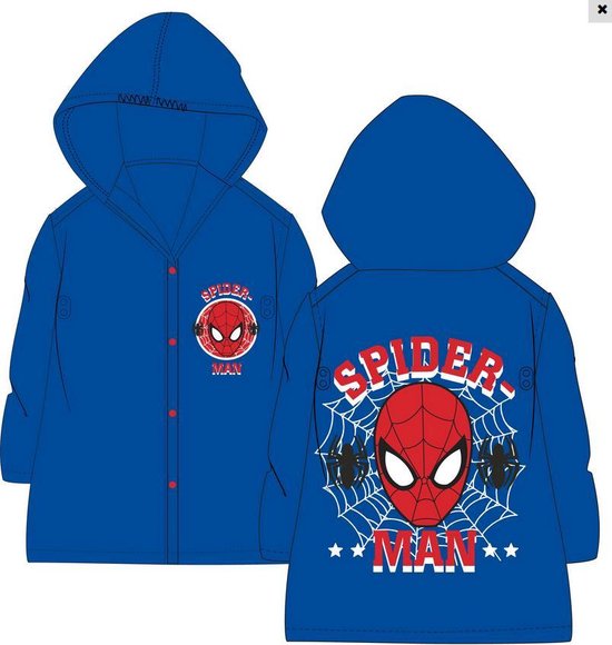 Bruidegom Christchurch advocaat Marvel - Spiderman - regenjas - blauw - maat 98/104 | bol.com