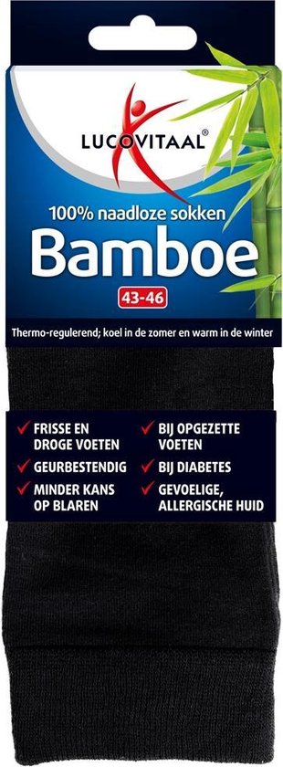 Lucovitaal Bamboe Sokken - Lang Zwart 43-46 1 Paar | bol.com
