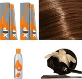XP100 haarverfpakket kleur 8.3  Lichtblond & Goud (2x 100ML) met 9% waterstof ( 1x 250ML) incl verfbakje, kwast, maatbeker, puntkam en handschoenen