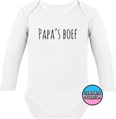 RompertjesBaby - Papa’s boef - maat 86/92 - lange mouwen - baby - baby kleding jongens - baby kleding meisje - rompertjes baby - rompertjes baby met tekst - kraamcadeau meisje - kraamcadeau j