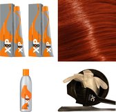 XP100 haarverfpakket kleur 8.4  Lichtblond & Koper (2x 100ML) met 9% waterstof ( 1x 250ML) incl verfbakje, kwast, maatbeker, puntkam en handschoenen