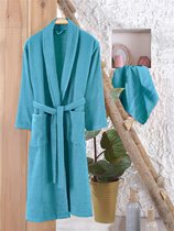 Euroline Badjas Set Turquoise L-XL 100% Katoen  UNISEX