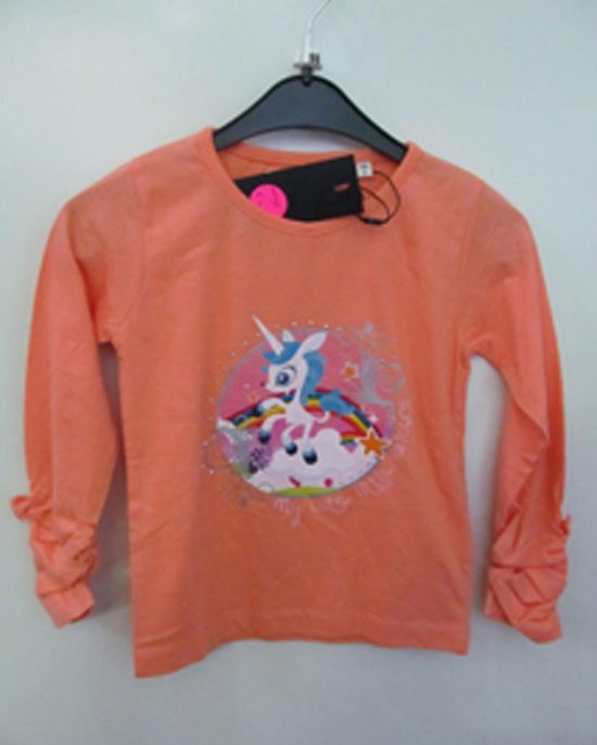 Emoi by Emonité shirt longsleeve zalmroze "My cute little Unicorn" maat 98