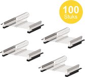 Broekhanger – Broekhanger met knijpers – Ruimtebesparend – Kleerhangers - Rokhangers – Kledinghangers – Metaal – 100 stuks - CE – 2020