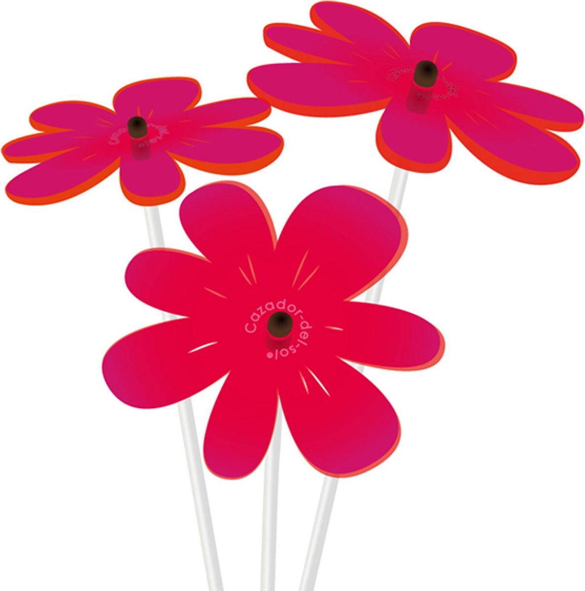 Cazador Del Sol Zonnevangers - tuin decoratie voor buiten - Nea Ø080mm x 26cm Rood Set3