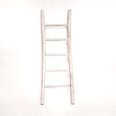 Houten decoratie ladder | White wash | 50x5x175