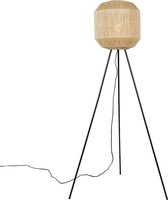 QAZQA riki - Oosterse Tripod | driepoot vloerlamp | Staande Lamp - 1 lichts - H 140 cm - Beige -  Woonkamer | Slaapkamer | Keuken