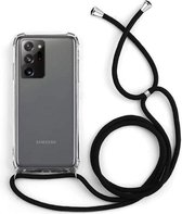 Backcover Shockproof - Hoesje met Koord - TPU + PC - Telefoonhoesje voor Samsung Note 20 Ultra - Transparant