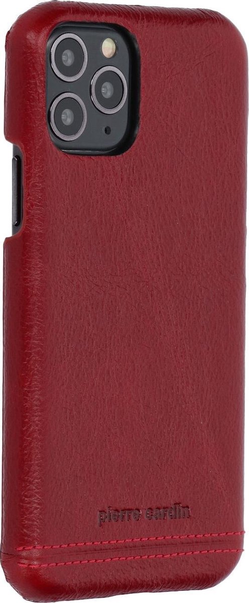 Pierre Cardin iPhone 11 Pro Rode Leren Back Cover - Bescherming & Stijl voor Uw Telefoon!
