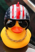 Lucky Duck - USA - Stoere Eend met helm, zonnebril en ketting