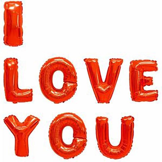 Valentijn/liefde ballonnen 40 cm met tekst 