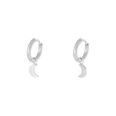 Yehwang | Maan oorbellen | oorringen | oorbel | minimalistische oorbellen | oorbellen met hanger | bedel oorbellen | Oorbellen met maantje