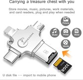 Ingelon - Metalen Micro-SD Kaartlezer - micro-SD Card Reader - iPhone, Samsung, Pc's