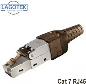 RJ45 connector Cat6a / Cat7 - LAN stekker - Grijs - FTP voor soepele en stugge kern - Field Plug - Herbruikbaar - Geen speciaal gereedschap nodig! -  Netwerk - Internet - Kabel