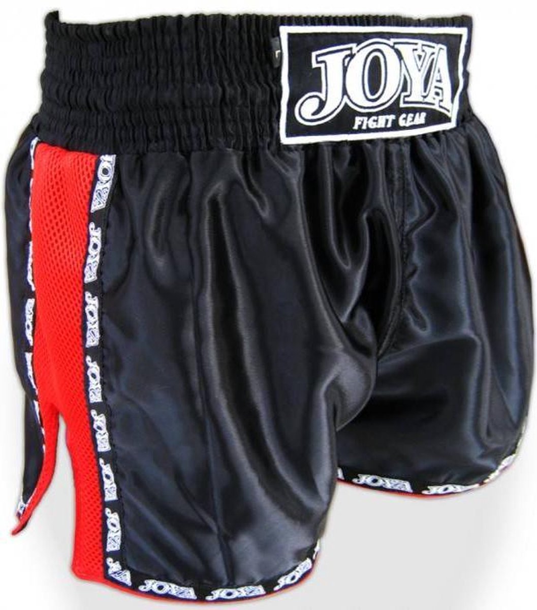 Joya Thaiboks Shorts Zwart Rood Mesh Joya Fightstore Kies hier uw maat: S - Jeans Maat 30