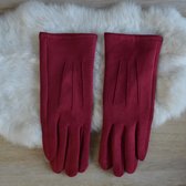 Yoonz - handschoenen met stiksel - touchscreen handschoenen - one size - bordeaux rood
