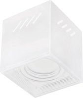 Opbouwspot GU10 - Frino - Opbouw Vierkant - Glans Wit - Aluminium - Kantelbaar - 92mm