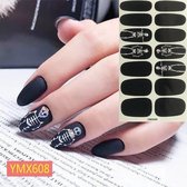 Halloween zwart skelet nagel stickers nail art