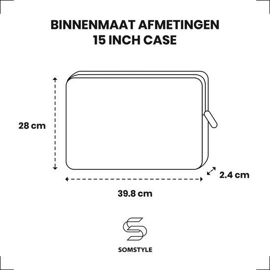 Laptophoes 15 Inch GV - Laptop Sleeve - Case - Panterprint Wit | bol.com