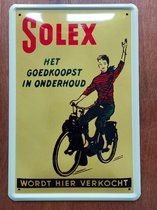 SOLEX - Het goedkoopst in onderhoud - Wordt Hier Verkocht - Metalen reclamebord - 30 x 20 cm