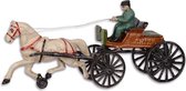 Paard en wagen - Gietijzeren beeld - Dieren - 16,2 cm hoog