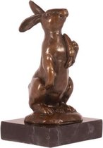 Beeld decoratief - konijn - Brons Sculptuur - 13,5 cm hoog