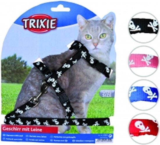 Trixie Kattentuig met Riem - Piratenprint