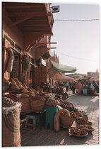 Dibond - Markt in Marrakesh - Marokko  - 60x90cm Foto op Aluminium (Wanddecoratie van metaal)