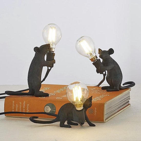 modus mooi solide ZijTak - Muis lamp + schakelaar - Muislamp - Mouse lamp - LED licht - Zwart  - Staand -... | bol