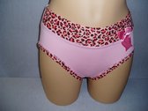Dames slips 3 pack Fine women katoen met bamboe effen met panterprint zalm XL