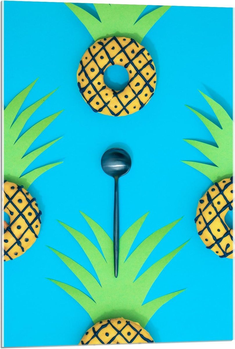 Acrylglas - Ananas Donuts - 60x90cm Foto op Acrylglas (Wanddecoratie op Acrylglas)