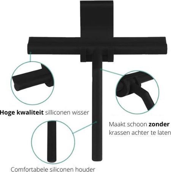 Essuie-vitre avec crochet de suspension - Tracteur de douche - Essuie-vitre  - Extracteur de douche - Extracteur de douche - Antidérapant 