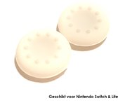 Nintendo Switch & Lite | 1 Set = 2 Thumbgrips | Wit met stippen