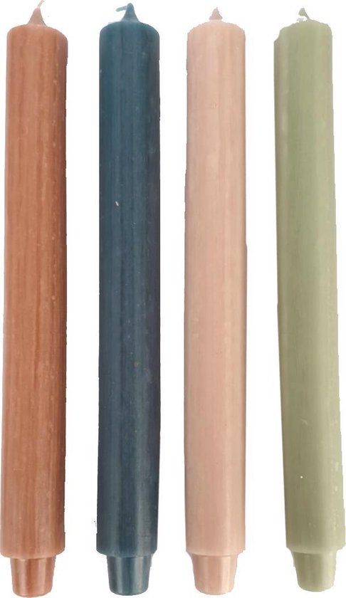 beven Positief rechtop Cactula set van 4 dikke lange dinerkaarsen in Trendy kleuren 3.2 cm x 30 cm  | bol.com