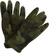 Fallon warme fleece handschoenen met print van Regatta voor kinderen, Wintersporthandschoenen met kaki groene camouflage